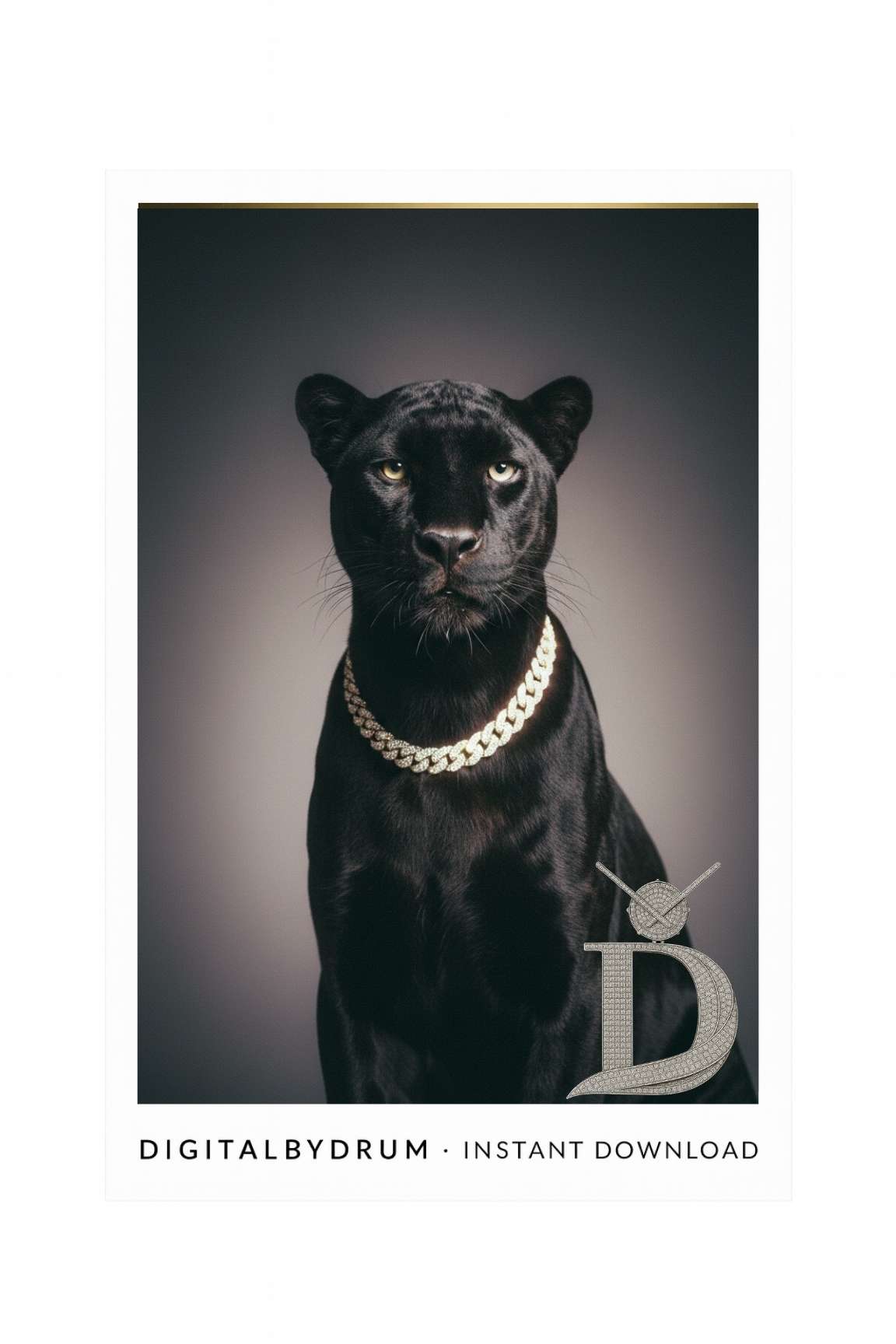Shadow of Royalty – Luxury Black Panther Art Print
