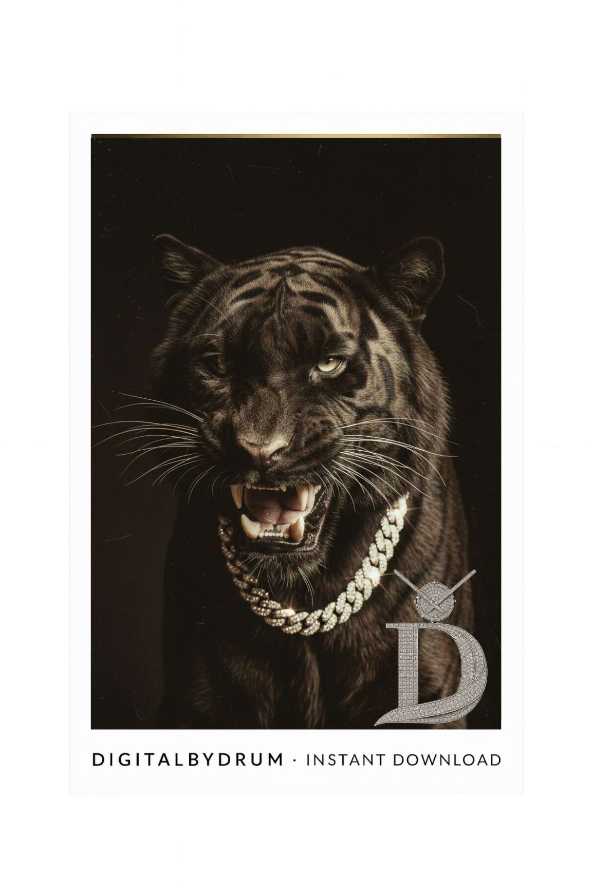 Fury of the Crown – Black Tiger Luxury Art