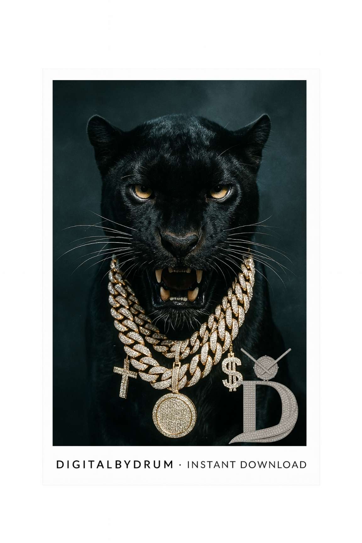 Panther of Gold – Royal Ice Edition (Luxury Digital Art Print)